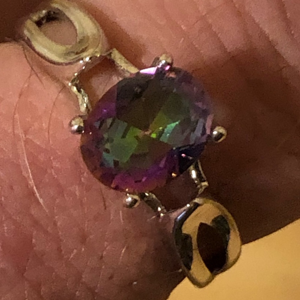 Silver ring with colorful stone